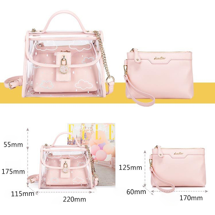 A cute transparent jelly bag suitable for girls, both portable and