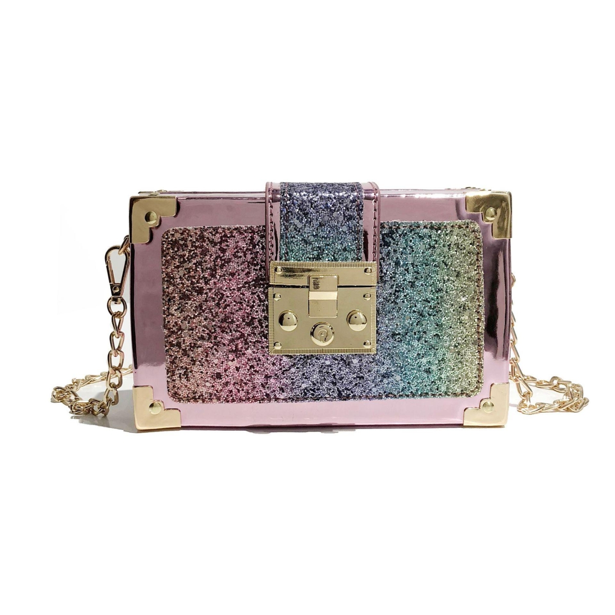 GB Multi-Color Glitter Crossbody Handbag - Multi