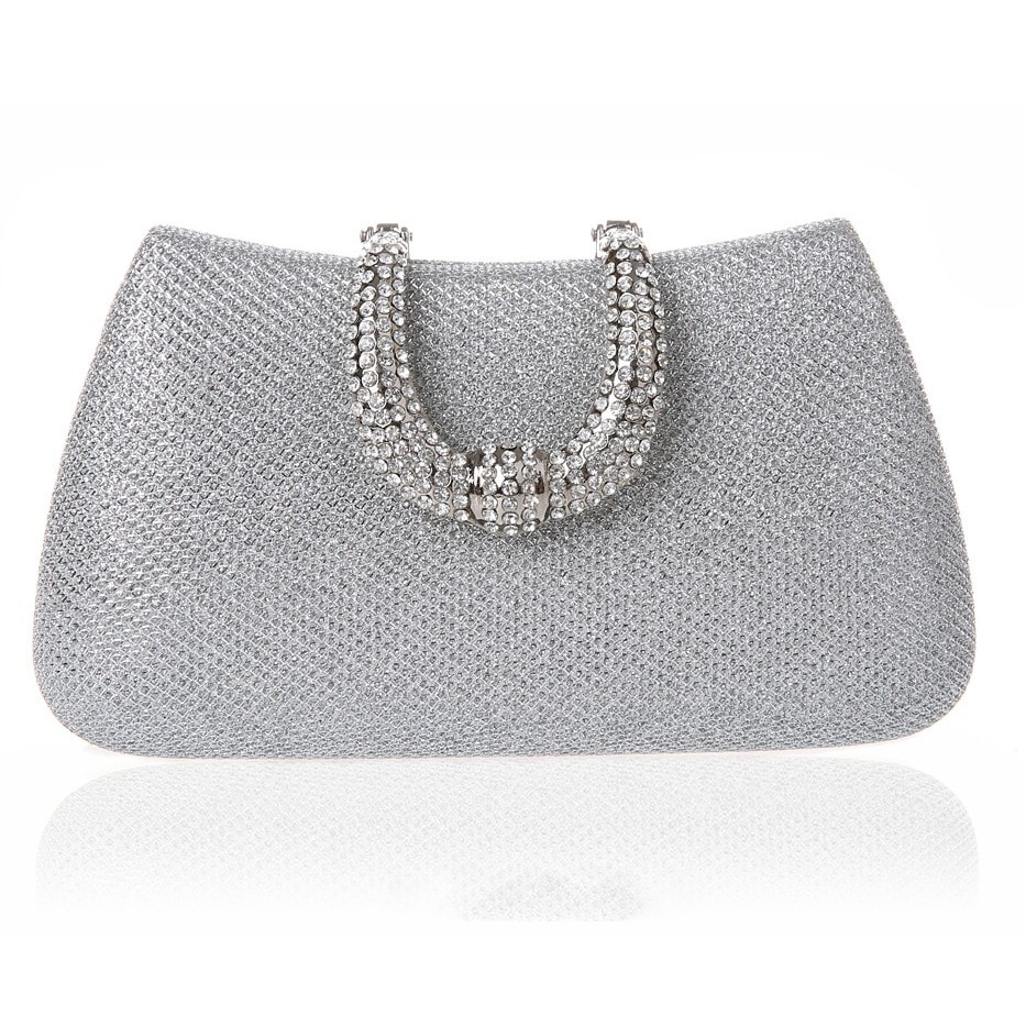Silver Grey Two-tone Glitter Embellished Evening Clutch Bag - Etsy