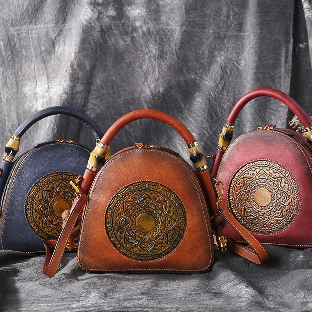 Casual Leather Bag, Retro Western Shoulder Handbag, Rosa - Fgalaze Genuine  Leather Bags & Accessories