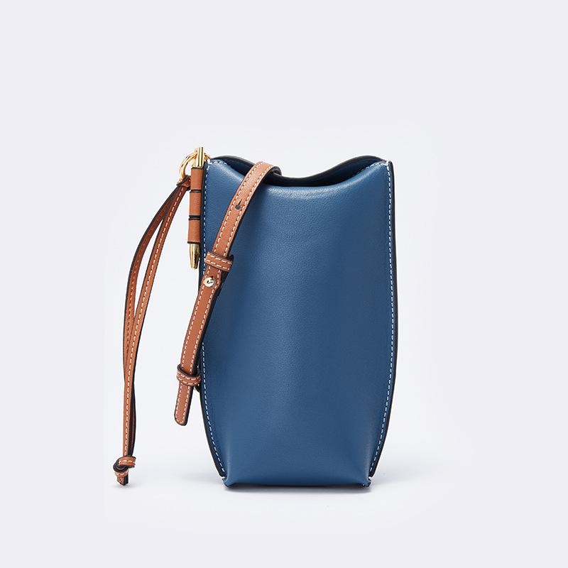Loewe Gate Small Bag in Tan & Sky Blue