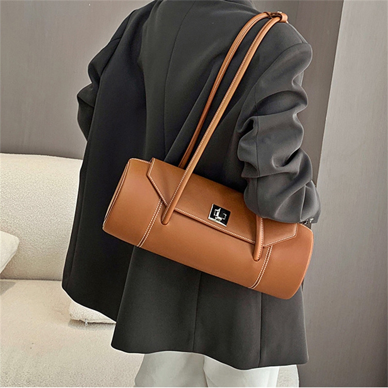 Mini Embossed Detail Baguette Bag Letter & Rhinestone Decor