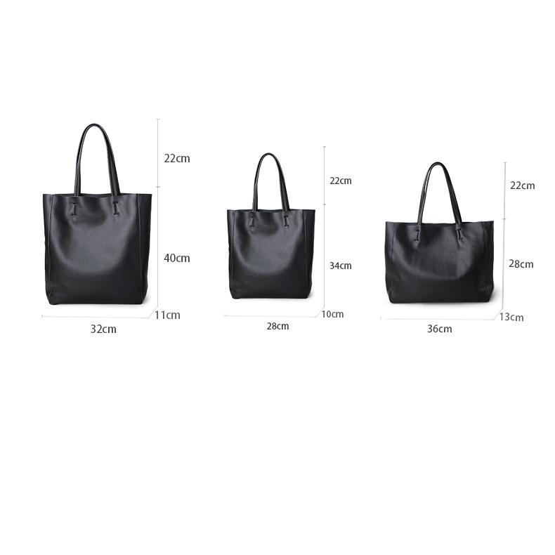 Women's Vertical Black Leather Tote Bags for Work | Baginning