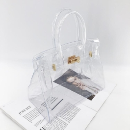 PVC Top Handle Clear Satchel Bag Clear Beach Handbags | Baginning
