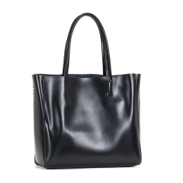 Black Genuine Leather Tote Handbags Shopper Bag | Baginning