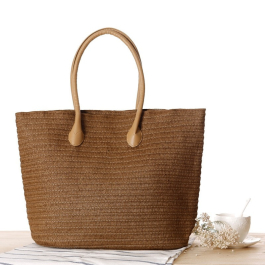 Brown Recycle Beach Tote Simple Summer Bag for Travelling | Baginning
