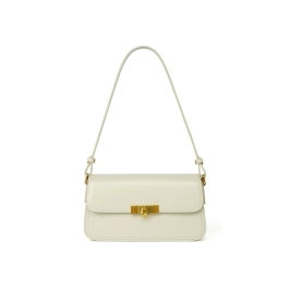 White Retro Leather Flap Over The Shoulder Bags Timeless Purse | Baginning