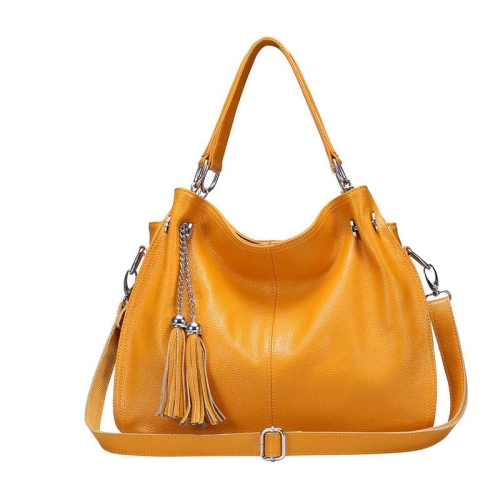Yellow Tassel Genuine Leather Handbags 