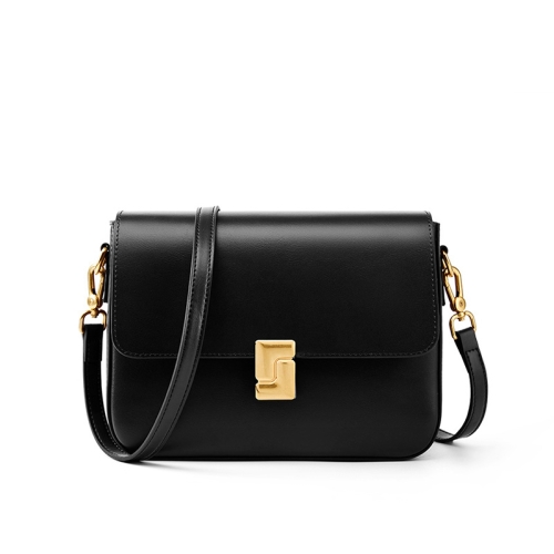 Black Leather Flap Crossbody Bags Chic Women's Handbags