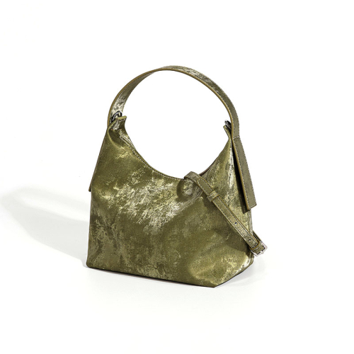 Olive Green Leather Top Handle Crossbody Purses Polish Handbags
