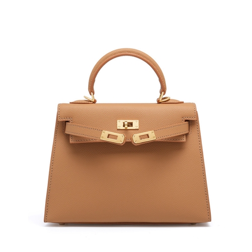 Brown Leather Top Handle Satchel Bag Flap Crossbody Handbags