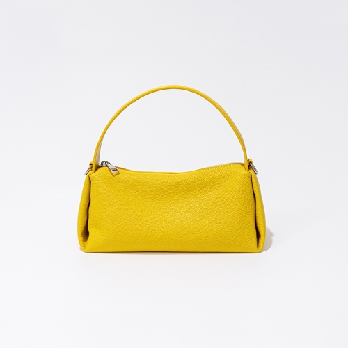 Yellow Soft Leather Top Handle Crossbody Small Handbags For Women