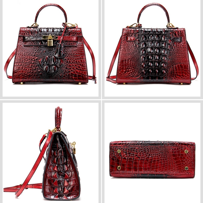 2022 Fall Arrivel Red Embossed Leather Satchel Handbags