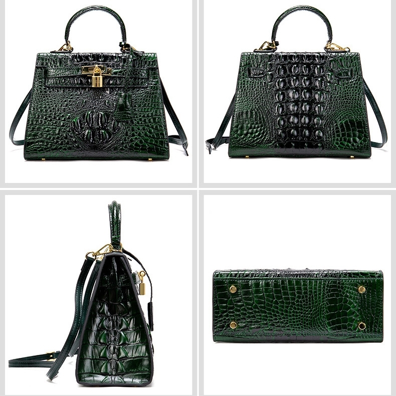 2022 Fall Arrivel Green Embossed Leather Satchel Handbags