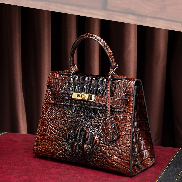 2022 Fall Arrivel Brown Embossed Leather Satchel Handbags