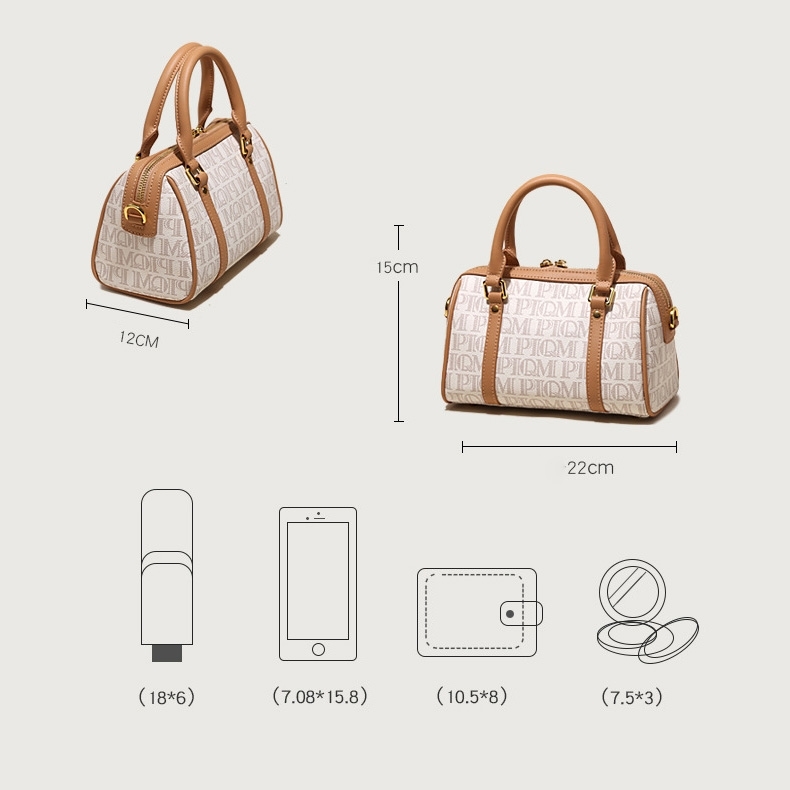 2022 New Arrivel Coffee and Brown Shoulder Mini Boston Handbags