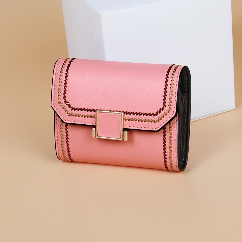 Pink RFID Security Accordion Card Holder Cute Leather Wallet