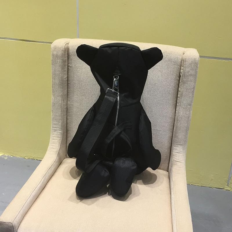 Black Large Bear School Girls Unique Backpack Handbags
