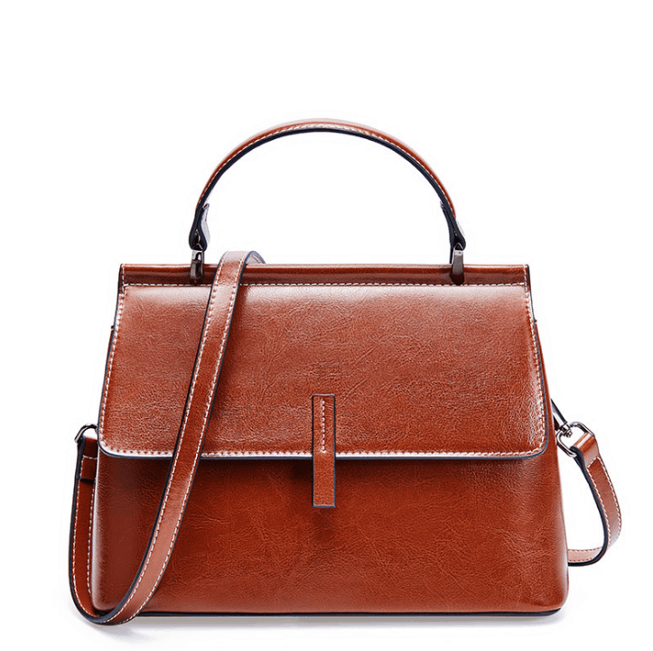 Burgundy Leather Flap Top-handle Satchel Bag Shoulder Bags for Travel
