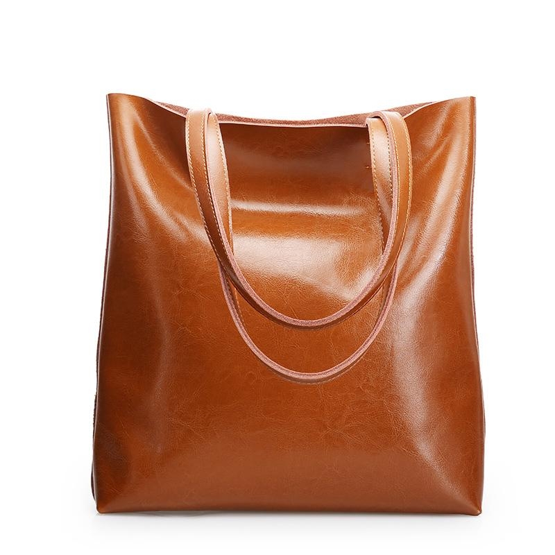 Women's Tan Classy  Leather Tote Bag Fashion Handbags