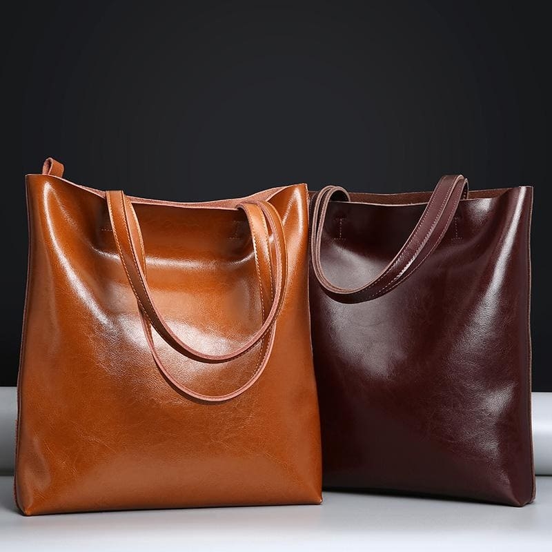 Women's Maroon Classy  Leather Tote Bag Fashion Handbags