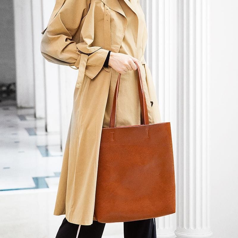 Women's Grey Classy  Leather Tote Bag Fashion Handbags