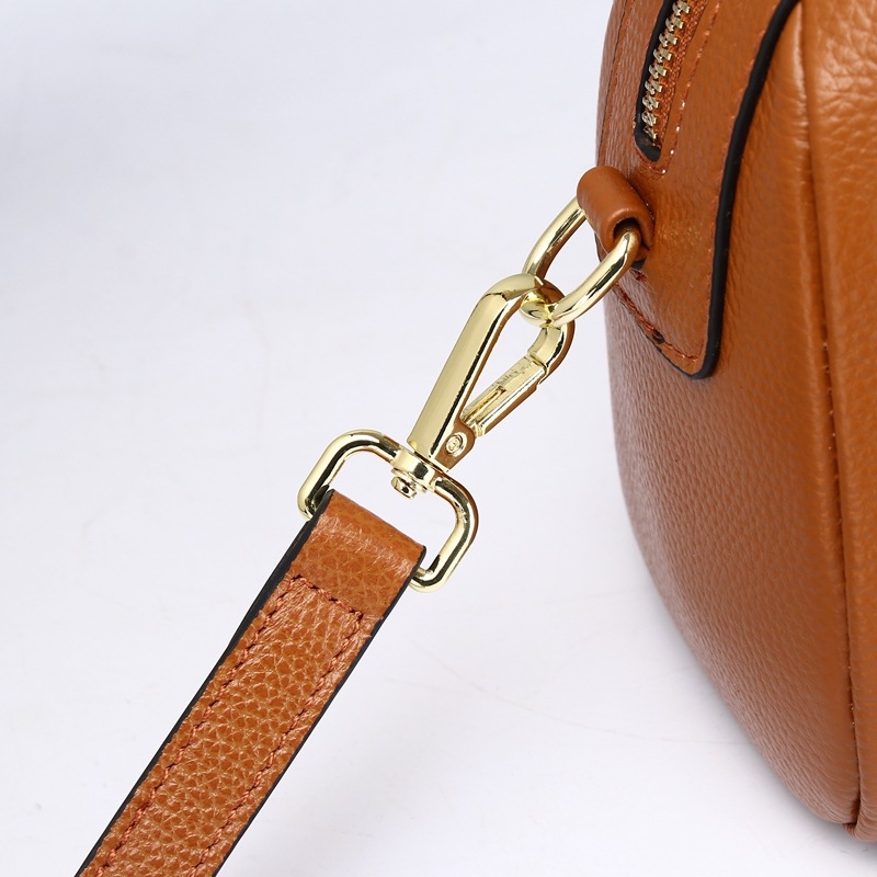 Women's Brown Simply Leather Boston Handbags