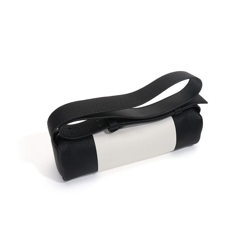 Balck and White Leather Unique Cylindrical Zipper Shoulder Bags