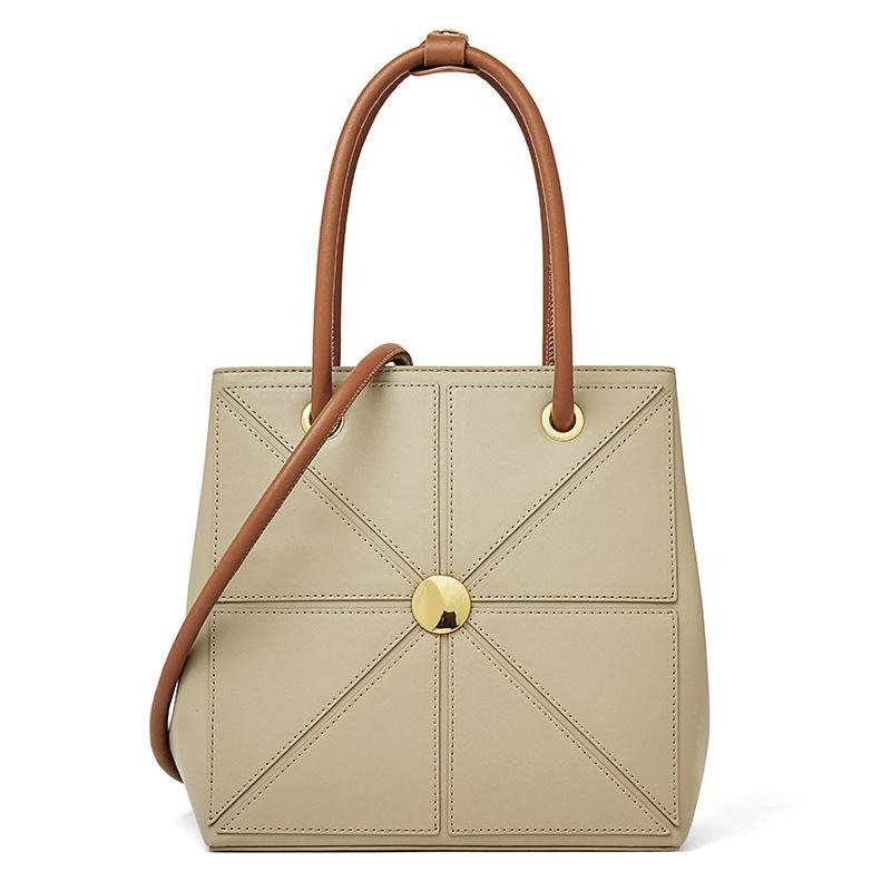 Yellow Leather Detachable Strap Satchel Bags Shopper Bag with Zipper