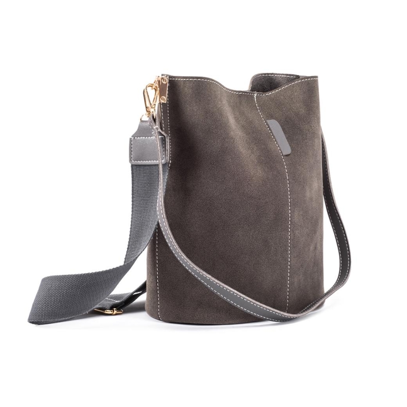 Grey Adjustable Wide Strap Over the Shoulder Bags