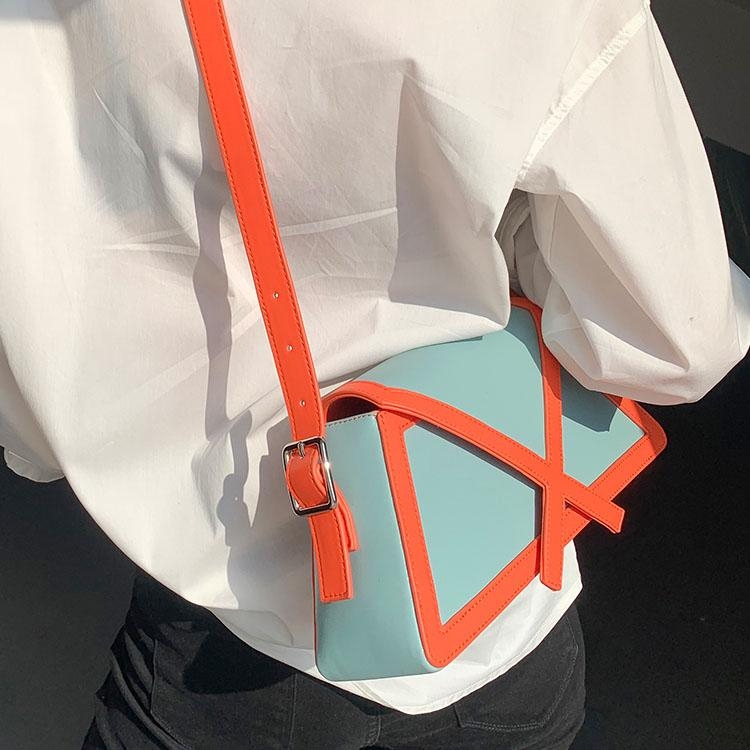 Sky Blue Croc Printed Triangle Flap Shoulder Bag Vegan Purses