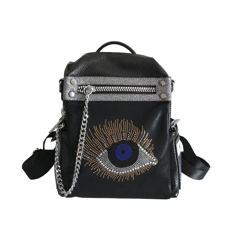 Black Eye of the Devil Rhinestone Punk Style Fashion Backpacks