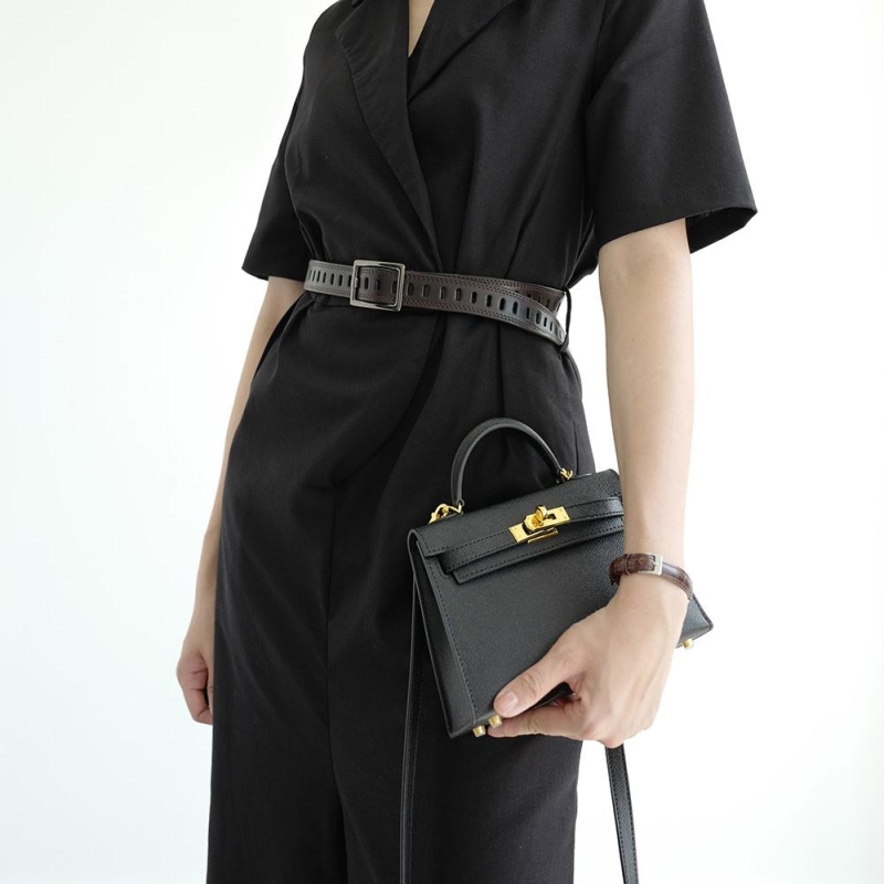 Black Leather Crossbody Purses Top Handle Small Handbags
