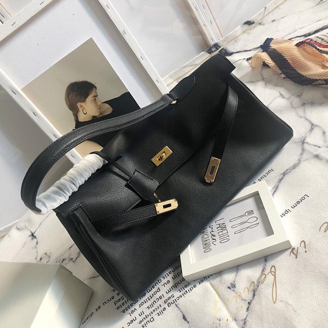 Black Leather Top Handle Satchel Bag Shouler Bags
