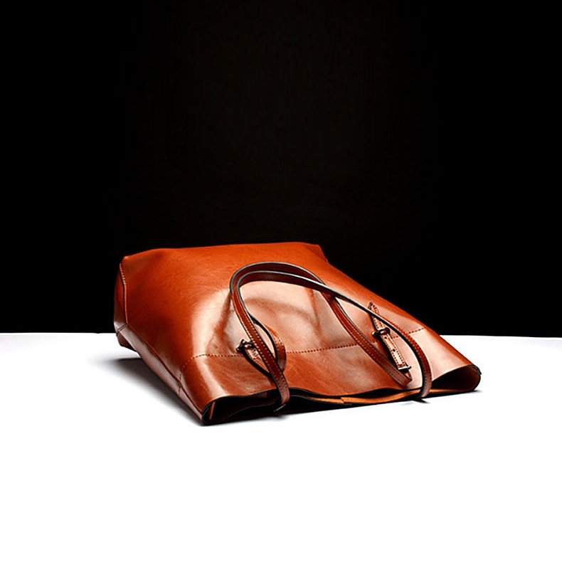 Black Leather Tote Bag Genuine Leather Classic Tote Handbags