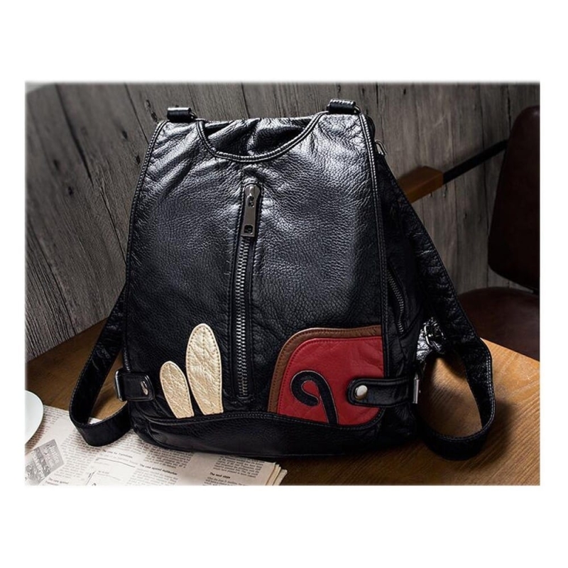 Black Vintage Backpacks Leisure Bags-Small Size