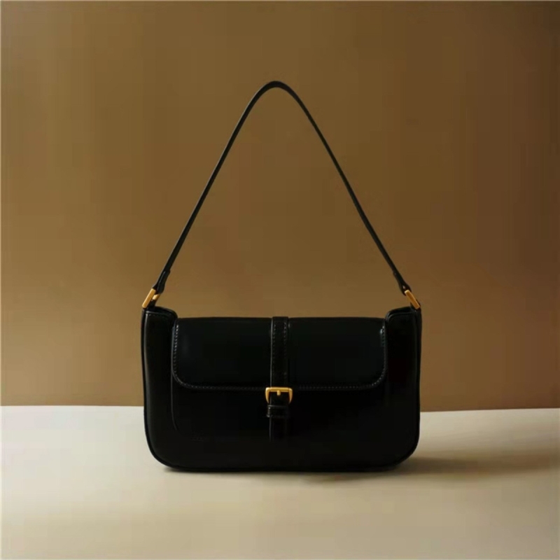 Black Vintage Shoulder Leather Handbags Square Handbags