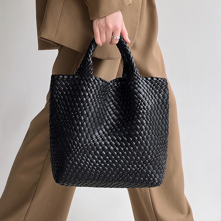 Brown Woven Leather Shopper Bag Large Handbag Soft Purse for Work
