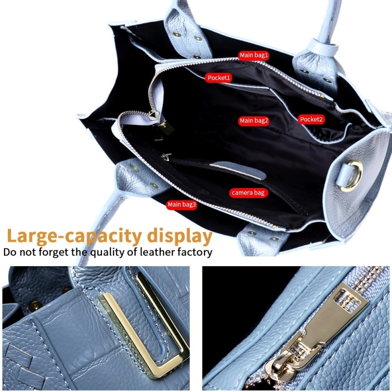Black Genuine Leather Handbags Croc Printed Shoulder Bags