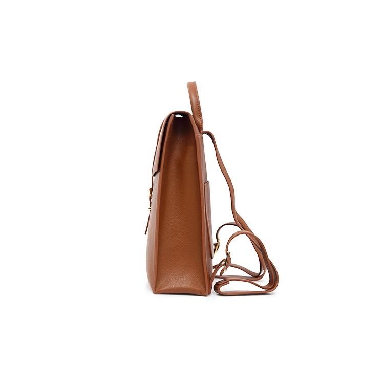 Brown Cow Leather Flap Vintage Backpacks for Women
