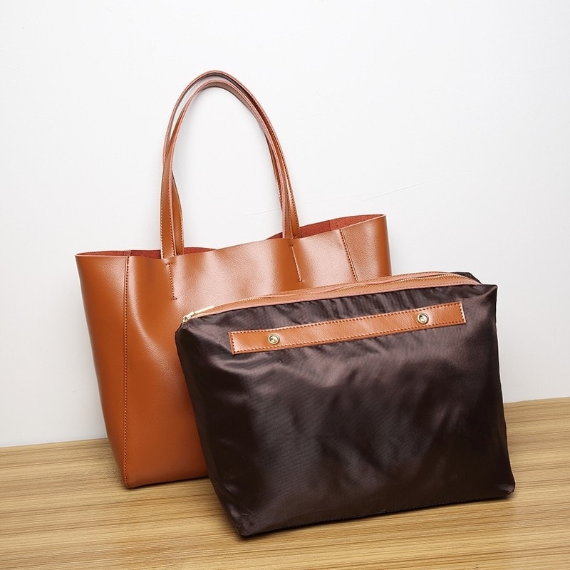 Tan Leather Tote Bag Simply Large Shopper Bags for Women