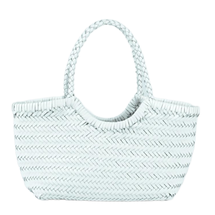 White Summer Woven Leather Purse Oversized Tote Bags