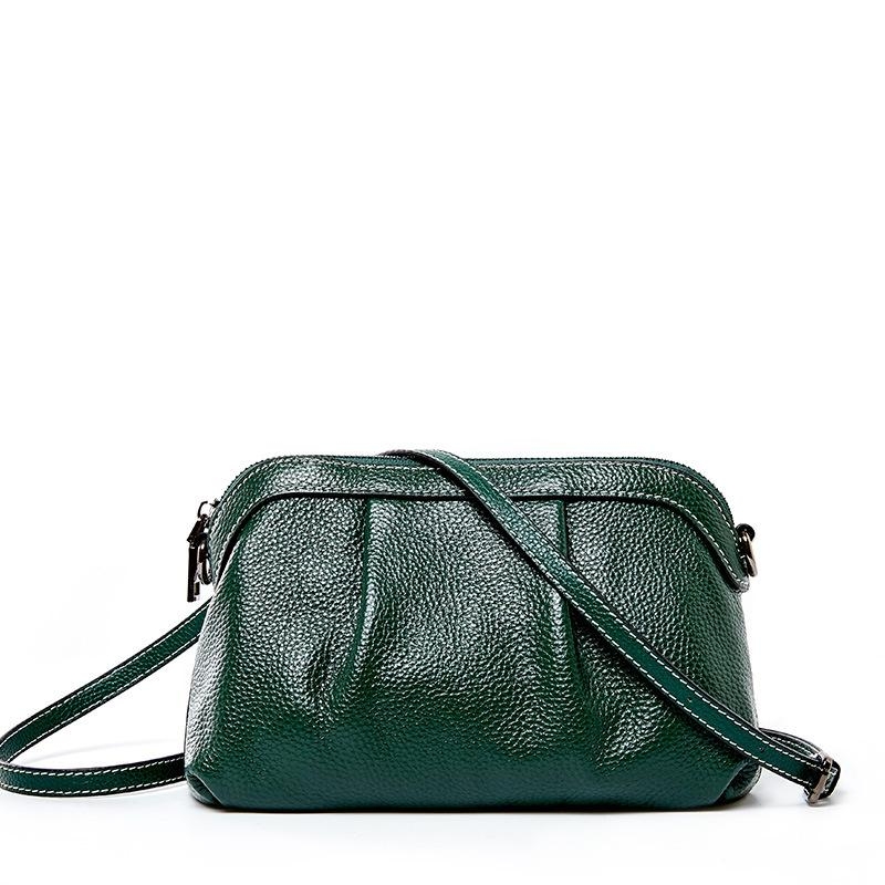 Green Cloud Leather Purses Zipper Shell Crossbody Bags