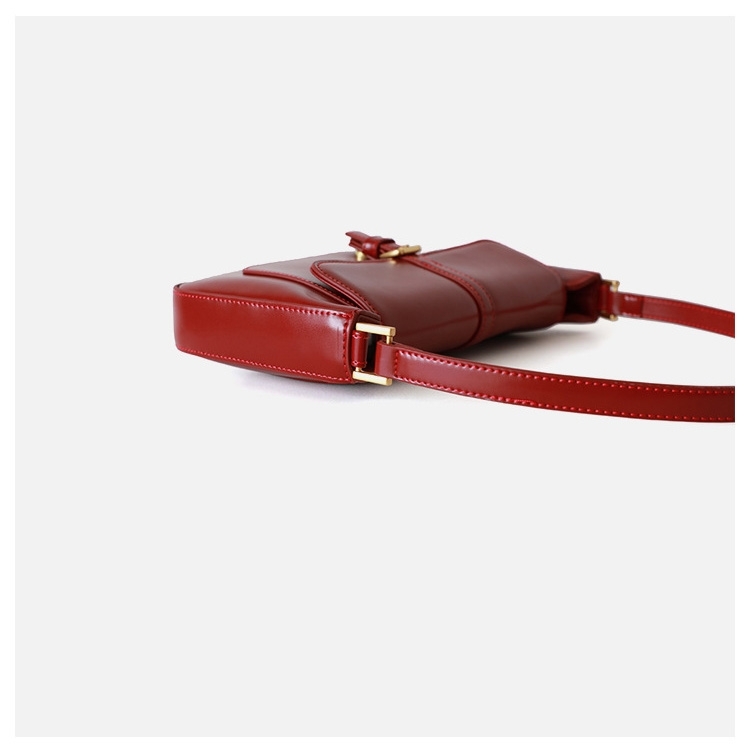 Burgundy Vintage Shoulder Leather Handbags Square Handbags