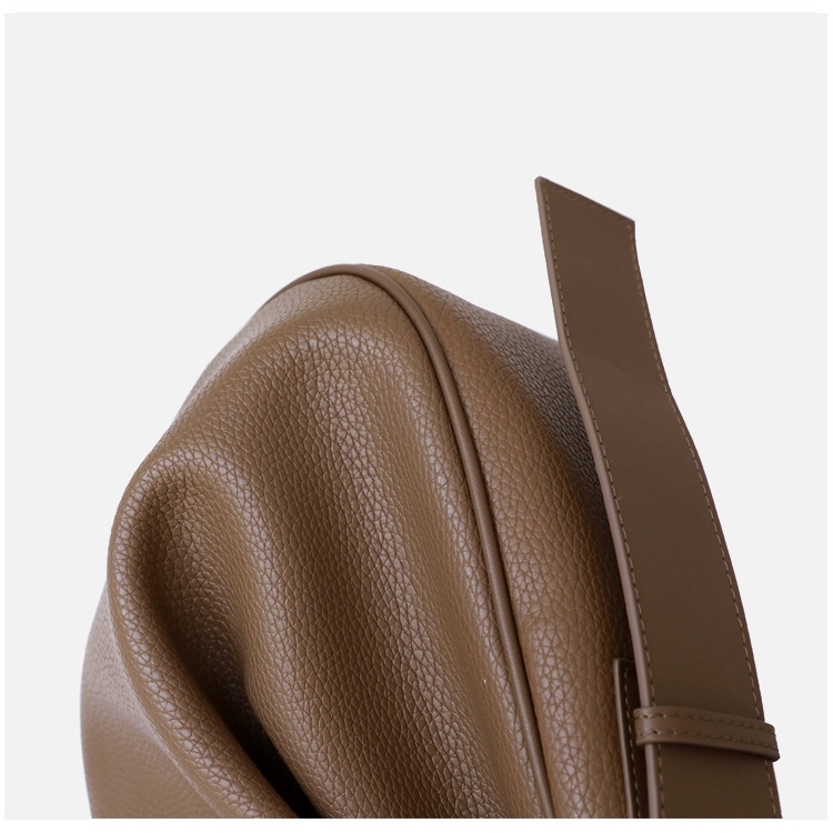 Coffee Brown Wide Shoulder Bucket Bag Trend Hobo Bags