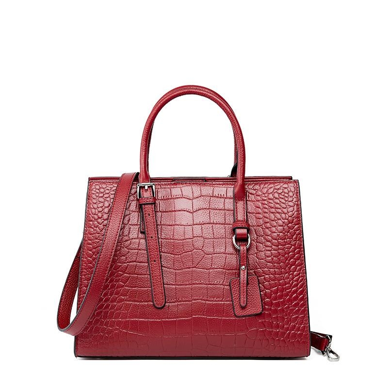 Red Croco Embossed Leather Handbags