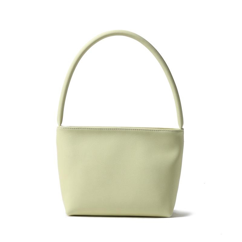 White Cute Genuine Leather Handbags Bucket Bag