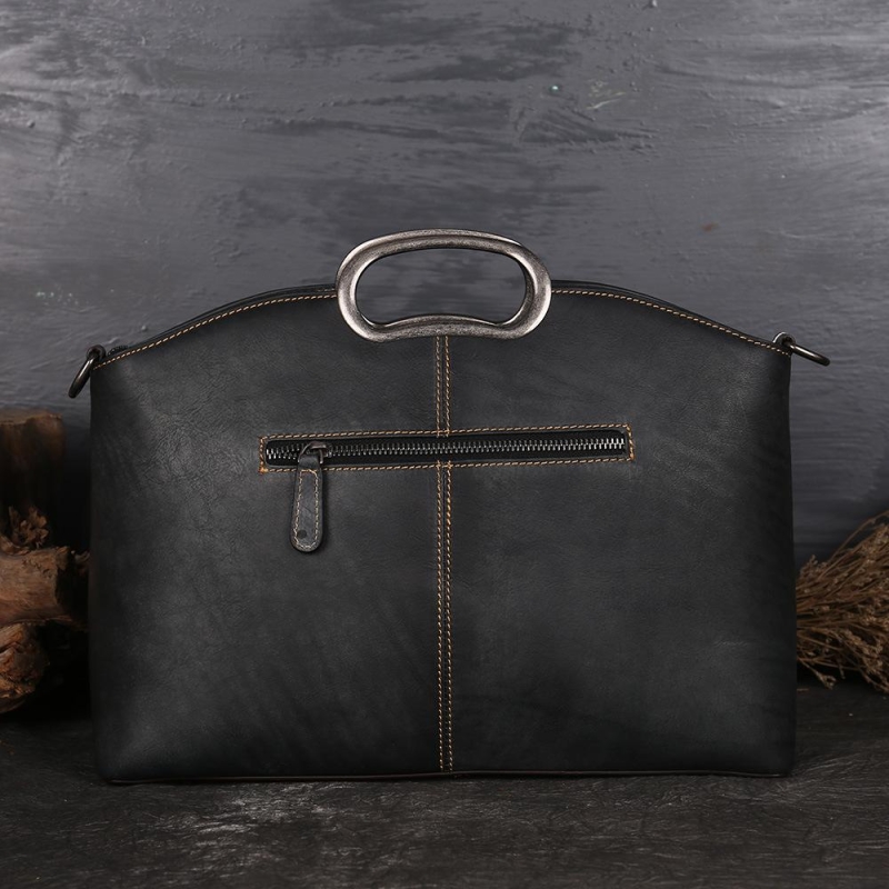 Black Vintage Floral Embossed Leather Handbags Satchel Bag