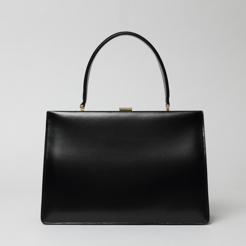 Baginning Black Leather Briefcases Multilayer Satchel Bag for Lady