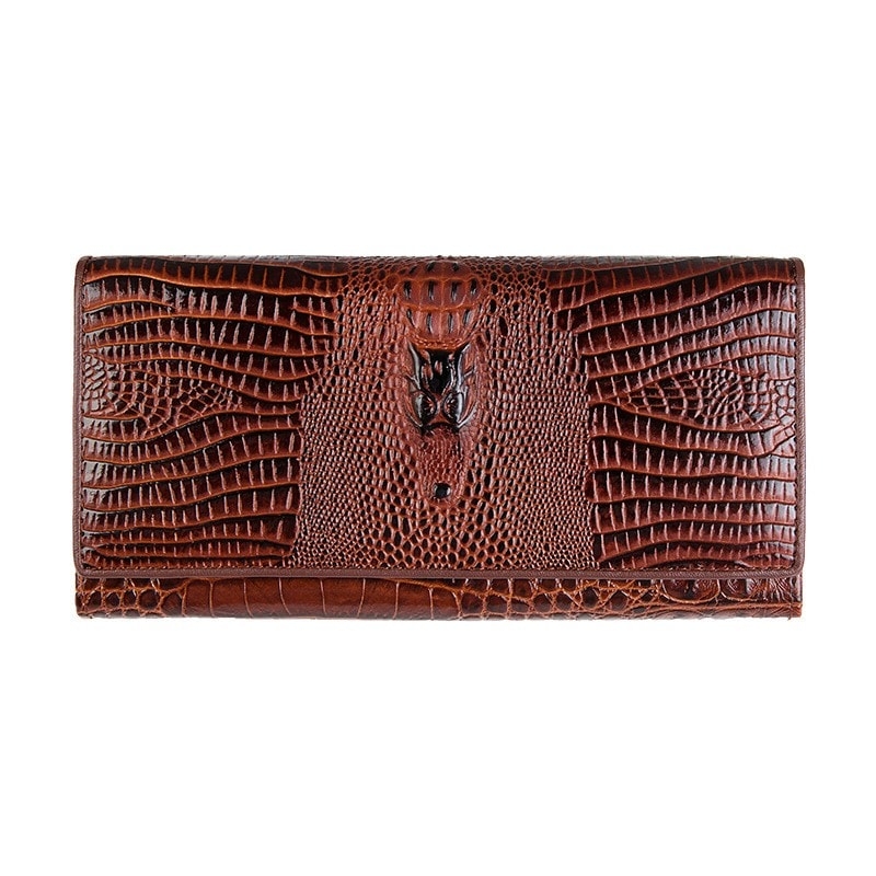 Black Croc-effect  Leather Wallet
